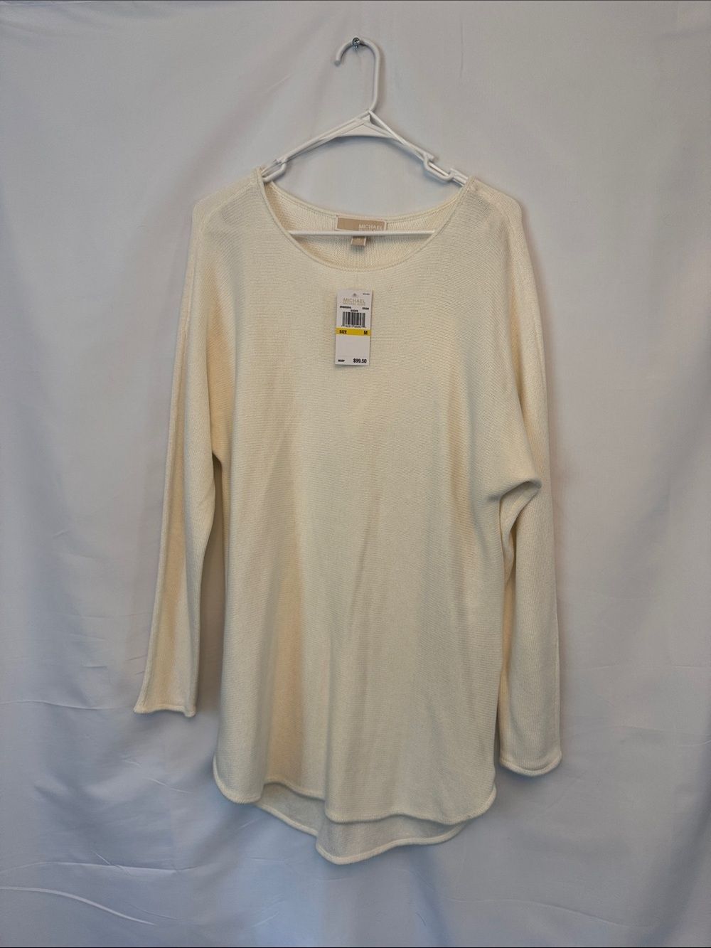 NWT Michael Kors Cream Oversized Tunic Knit Sweater High-Low Size M